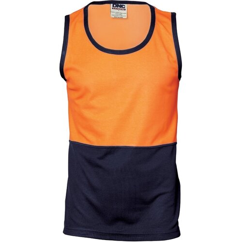 WORKWEAR, SAFETY & CORPORATE CLOTHING SPECIALISTS - Cotton Back Two Tone Singlet