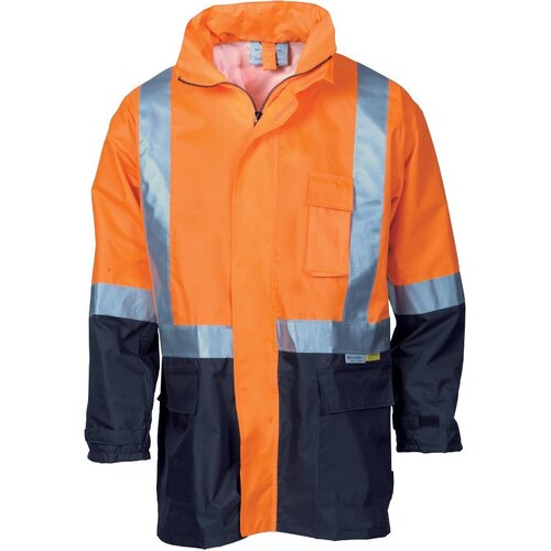 WORKWEAR, SAFETY & CORPORATE CLOTHING SPECIALISTS - HiVis Two Tone Light weight Rain Jacket with CSR R/Tape