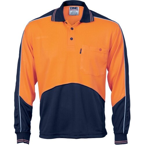 WORKWEAR, SAFETY & CORPORATE CLOTHING SPECIALISTS - HiVis Cool Breathe Panel Polo Shirt - Long Sleeve
