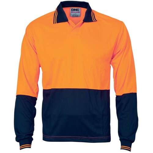 WORKWEAR, SAFETY & CORPORATE CLOTHING SPECIALISTS - Hivis Two Tone Food Industry Polo - Long Sleeve