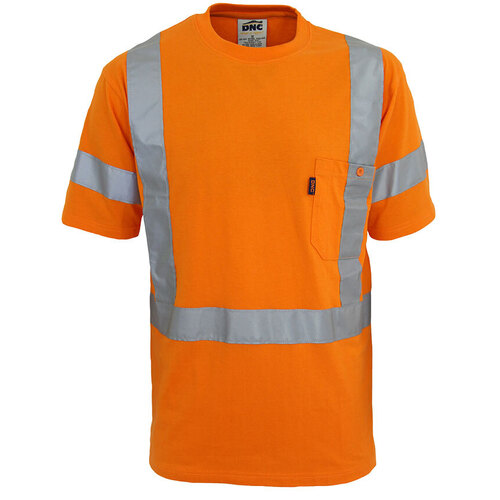 WORKWEAR, SAFETY & CORPORATE CLOTHING SPECIALISTS - HiVis Cotton Taped Tee Short Sleeve