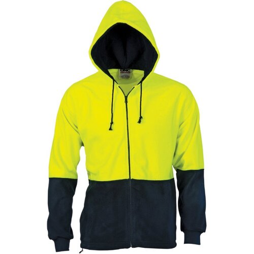 WORKWEAR, SAFETY & CORPORATE CLOTHING SPECIALISTS HiVis Two Tone Full Zip Polar Fleece Hoodie