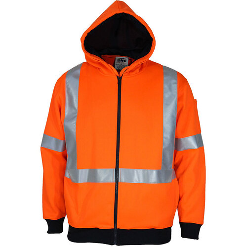 WORKWEAR, SAFETY & CORPORATE CLOTHING SPECIALISTS Hi-Vis Full Zip X Back Fleecy Hoodie