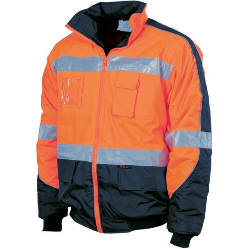 WORKWEAR, SAFETY & CORPORATE CLOTHING SPECIALISTS - HiVis D/N Contrast Bomber Jacket