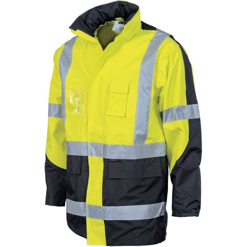 WORKWEAR, SAFETY & CORPORATE CLOTHING SPECIALISTS HiVis 2 Tone Cross Back D/N 2 in 1 Contrast Rain Jacket