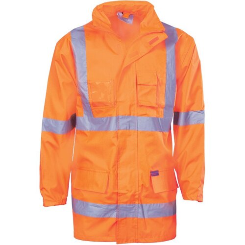 WORKWEAR, SAFETY & CORPORATE CLOTHING SPECIALISTS - HiVis Cross Back D/N 2 in 1 Rain Jacket