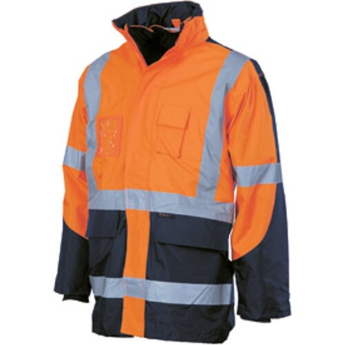 WORKWEAR, SAFETY & CORPORATE CLOTHING SPECIALISTS - HiVis Cross Back 2 Tone D/N 6 in 1 Contrast Jacket (Outer Jacket and Inner Vest can be sold separ