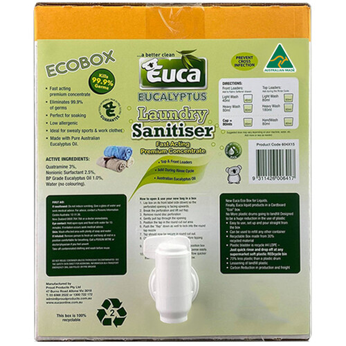 WORKWEAR, SAFETY & CORPORATE CLOTHING SPECIALISTS - LAUNDRY SANITISER LIQUID EUCALYPTUS 12LT CASK