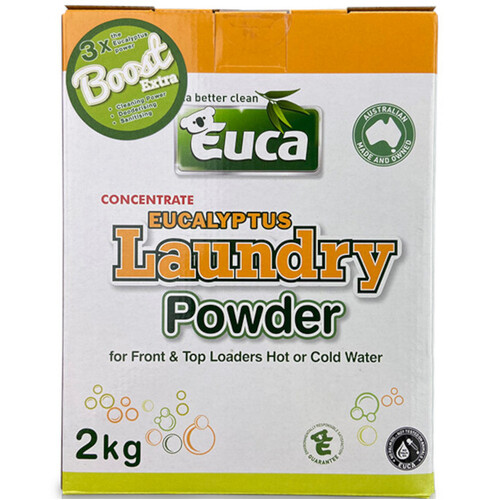 WORKWEAR, SAFETY & CORPORATE CLOTHING SPECIALISTS LAUNDRY POWDER BOOST 2KG BOX 3 X EUCALYPTUS OIL