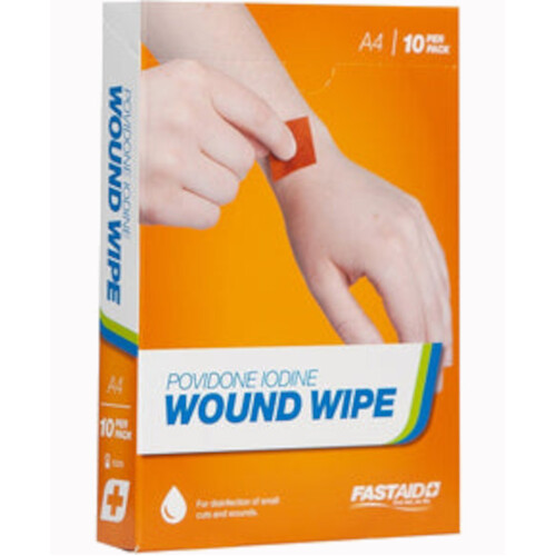WORKWEAR, SAFETY & CORPORATE CLOTHING SPECIALISTS WOUND WIPE, POVIDONE IODINE SWAB-Brown-One Size