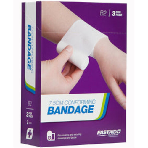 WORKWEAR, SAFETY & CORPORATE CLOTHING SPECIALISTS CONFORMING BANDAGE, 7.5CM-White-7.5cm