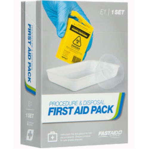 WORKWEAR, SAFETY & CORPORATE CLOTHING SPECIALISTS PROCEDURE AND DISPOSAL FIRST AID PACK, 100ML SHARPS CONTAINER, GALIPOT AND INSTRUMENT TRAY SET-N/A-100mL