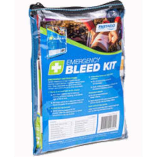 WORKWEAR, SAFETY & CORPORATE CLOTHING SPECIALISTS - FIRST AID KIT, EMERGENCY BLEED KIT, VINYL POUCH-Clear / Blue-One Size