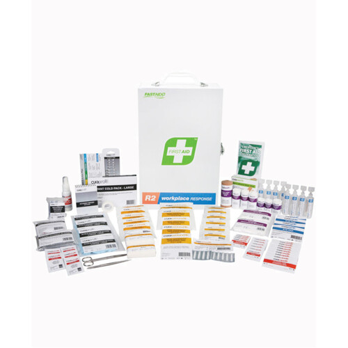 WORKWEAR, SAFETY & CORPORATE CLOTHING SPECIALISTS - First Aid Kit, R2, Workplace Response Kit, Metal Wall Mount