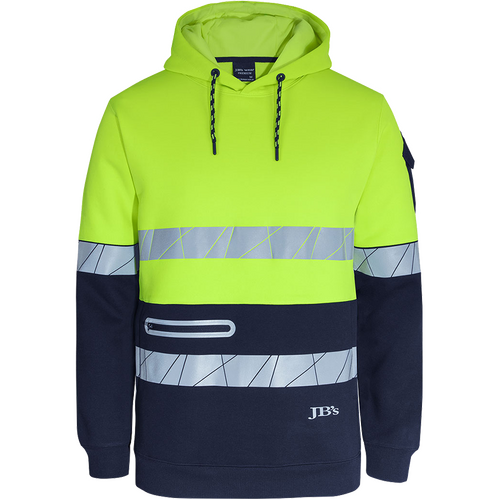 WORKWEAR, SAFETY & CORPORATE CLOTHING SPECIALISTS JB's 450G HV PULL OVER HOODIE WITH FRAG TAPE