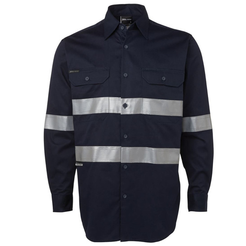 WORKWEAR, SAFETY & CORPORATE CLOTHING SPECIALISTS - JB's HI VIS L/S (D+N) 190G SHIRT WITH TAPE