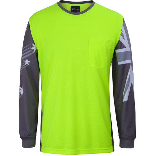 WORKWEAR, SAFETY & CORPORATE CLOTHING SPECIALISTS DISCONTINUED - JB's HV L/S SOUTHERN CROSS TEE
