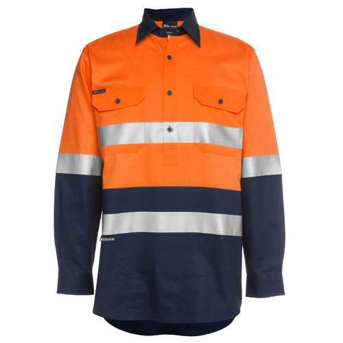 WORKWEAR, SAFETY & CORPORATE CLOTHING SPECIALISTS - JB's HI VIS (D+N) CLOSE FRONT L/S SHIRT 190G
