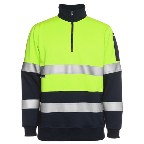 WORKWEAR, SAFETY & CORPORATE CLOTHING SPECIALISTS - JB's HI VIS (D+N) 1/2 ZIP FLEECY SWEAT
