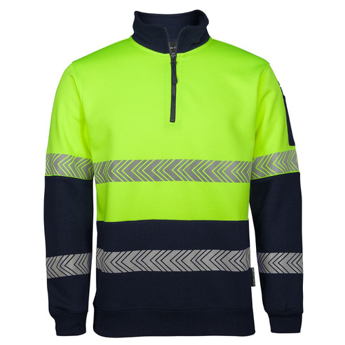 WORKWEAR, SAFETY & CORPORATE CLOTHING SPECIALISTS - JB's HV 1/2 ZIP SEGMENTED TAPE FLEECY