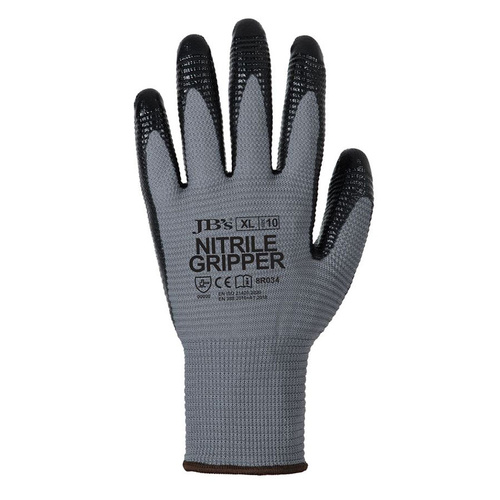 WORKWEAR, SAFETY & CORPORATE CLOTHING SPECIALISTS - JB's NITRILE GRIPPER GLOVE (12PK)