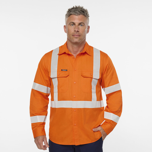 WORKWEAR, SAFETY & CORPORATE CLOTHING SPECIALISTS - Originals Hi Vis Nsw Rail Taped Shirt