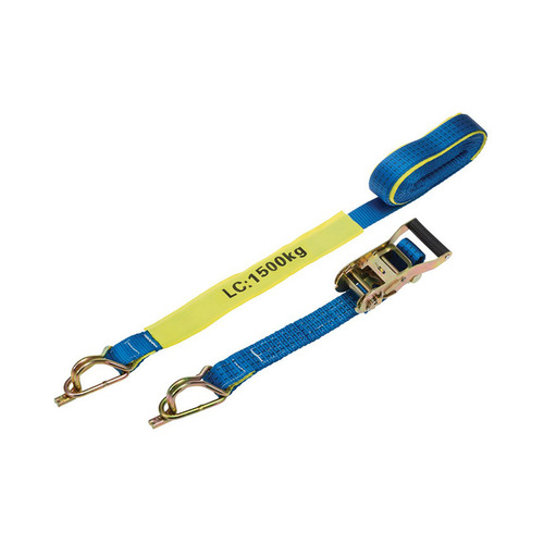 WORKWEAR, SAFETY & CORPORATE CLOTHING SPECIALISTS - Ratchet Tie Down 35mmx5m 1.5T Captive J-Hook