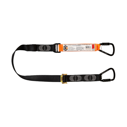 WORKWEAR, SAFETY & CORPORATE CLOTHING SPECIALISTS - Elite Single Leg Shock Absorbing 2M Adjustable Lanyard with Hardware KT X2