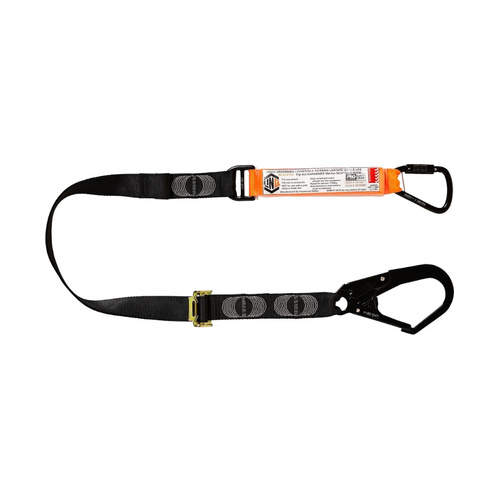 WORKWEAR, SAFETY & CORPORATE CLOTHING SPECIALISTS - Elite Single Leg Shock Absorbing 2M Adjustable Lanyard with Hardware KT & SD