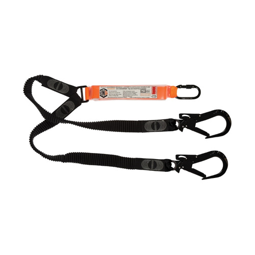 WORKWEAR, SAFETY & CORPORATE CLOTHING SPECIALISTS - Elite Double Leg Elasticated Lanyard with Hardware KS & ST X2