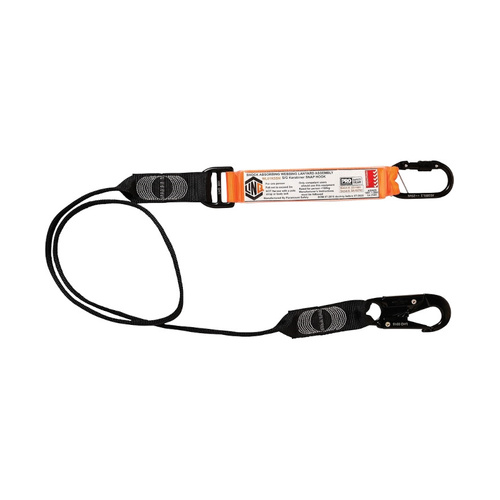 WORKWEAR, SAFETY & CORPORATE CLOTHING SPECIALISTS - Elite Single Leg Shock Absorbing Webbing Lanyard with Hardware KS & SN