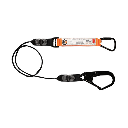 WORKWEAR, SAFETY & CORPORATE CLOTHING SPECIALISTS - Elite Single Leg Shock Absorbing Webbing Lanyard with Hardware KT & SD