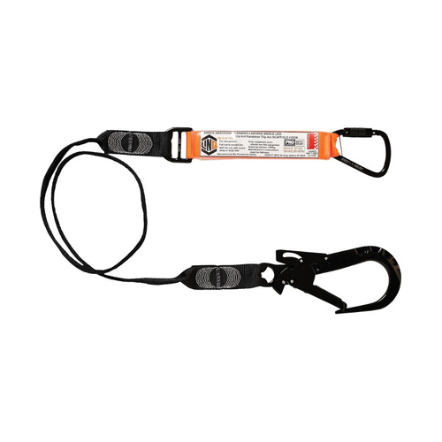 WORKWEAR, SAFETY & CORPORATE CLOTHING SPECIALISTS - Elite Single Leg Shock Absorbing Webbing Lanyard with Hardware KT & ST