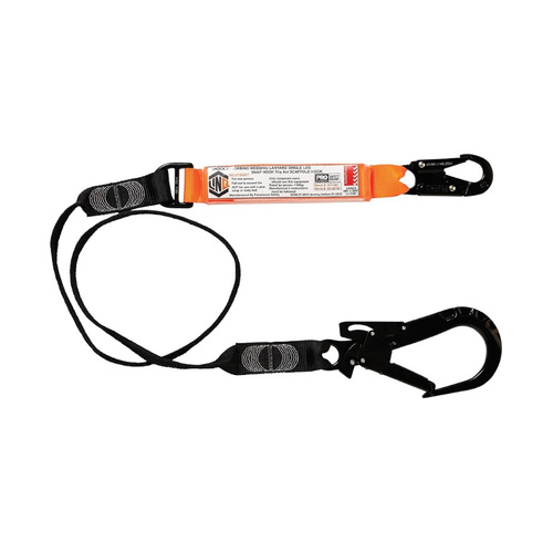 WORKWEAR, SAFETY & CORPORATE CLOTHING SPECIALISTS - Elite Single Leg Shock Absorbing Webbing Lanyard with Hardware SN & ST