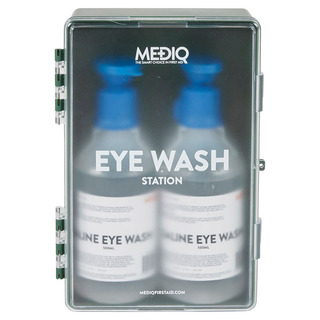 WORKWEAR, SAFETY & CORPORATE CLOTHING SPECIALISTS Mediq Eyewash Station Enclosed Plastic Cabinet Translucent/Green-Green-One Size