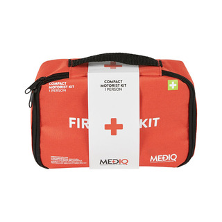 WORKWEAR, SAFETY & CORPORATE CLOTHING SPECIALISTS Mediq Essential First Aid Kit Compact Motorist In Orange Soft Pack 1 Person -Orange-One Size