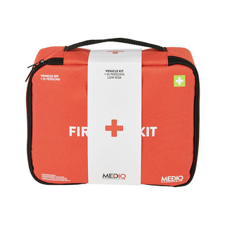 WORKWEAR, SAFETY & CORPORATE CLOTHING SPECIALISTS Mediq Essential First Aid Kit Vehicle In Orange Soft Pack 1-10 Persons Low Risk-Orange-One Size
