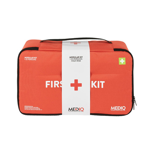 WORKWEAR, SAFETY & CORPORATE CLOTHING SPECIALISTS - Mediq 5 X Incident Ready First Aid Kit In Orange Soft Pack 1-25 Persons High Risk-Orange-One Size