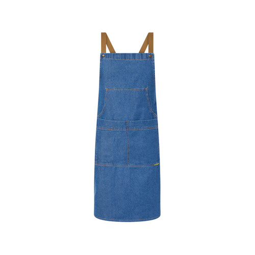 WORKWEAR, SAFETY & CORPORATE CLOTHING SPECIALISTS - DENIM BIB APRON WITH POUCH PKT
