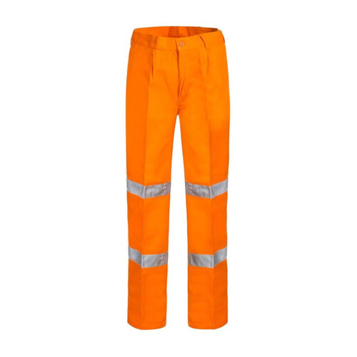 WORKWEAR, SAFETY & CORPORATE CLOTHING SPECIALISTS Single Pleat Cotton Drill Trouser with 3M Tape