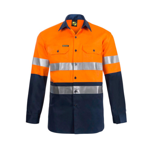 WORKWEAR, SAFETY & CORPORATE CLOTHING SPECIALISTS - HI Vis Two Tone Long Sleeve Shirt with 3M #9920 Tape