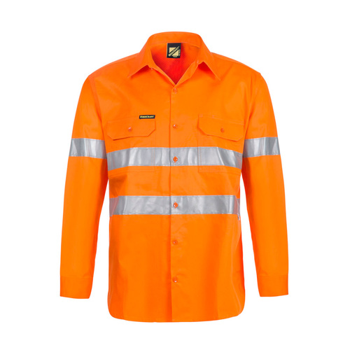 WORKWEAR, SAFETY & CORPORATE CLOTHING SPECIALISTS Vented Lightweight HI Vis L/S Shirt with 3M Tape