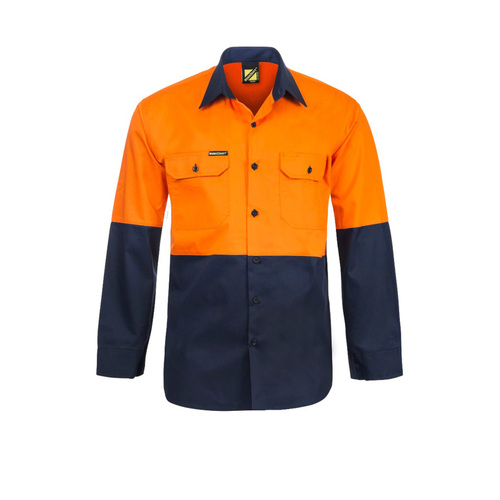 WORKWEAR, SAFETY & CORPORATE CLOTHING SPECIALISTS Vented Lightweight HI Vis Two Tone Long Sleeve Shirt