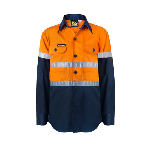 WORKWEAR, SAFETY & CORPORATE CLOTHING SPECIALISTS - KIDS Two Tone Hi Vis L/S Shirt w/ 3M reflective tape