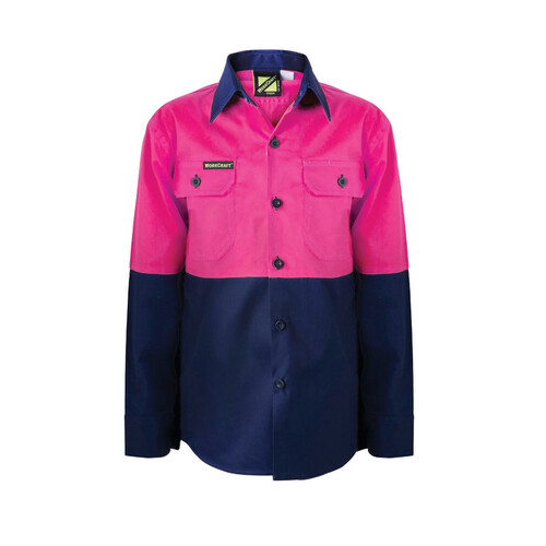 WORKWEAR, SAFETY & CORPORATE CLOTHING SPECIALISTS GIRLS Lightweight Two Tone Hi Vis Long Sleeve Shirt