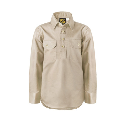 WORKWEAR, SAFETY & CORPORATE CLOTHING SPECIALISTS Lightweight LS KIDS half placket shirt
