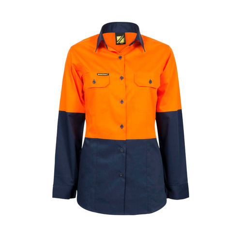 WORKWEAR, SAFETY & CORPORATE CLOTHING SPECIALISTS LADIES Lightweight Hi Vis 2 Tone Long Sleeve VENTED shirt