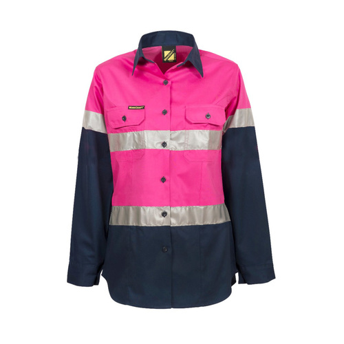 WORKWEAR, SAFETY & CORPORATE CLOTHING SPECIALISTS LADIES Lightweight Hi Vis 2 Tone L/S