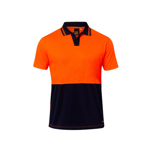 WORKWEAR, SAFETY & CORPORATE CLOTHING SPECIALISTS Hi Vis Two Tone Laundry Polo, Short Sleeve with no pockets or buttons