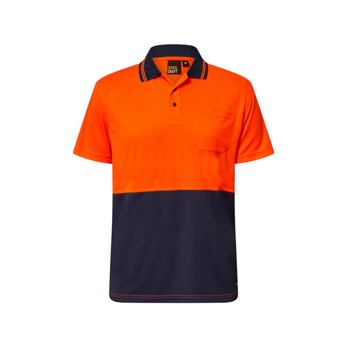 WORKWEAR, SAFETY & CORPORATE CLOTHING SPECIALISTS - Hi Vis Two Tone Short Sleeve Micromesh Polo with Pocket